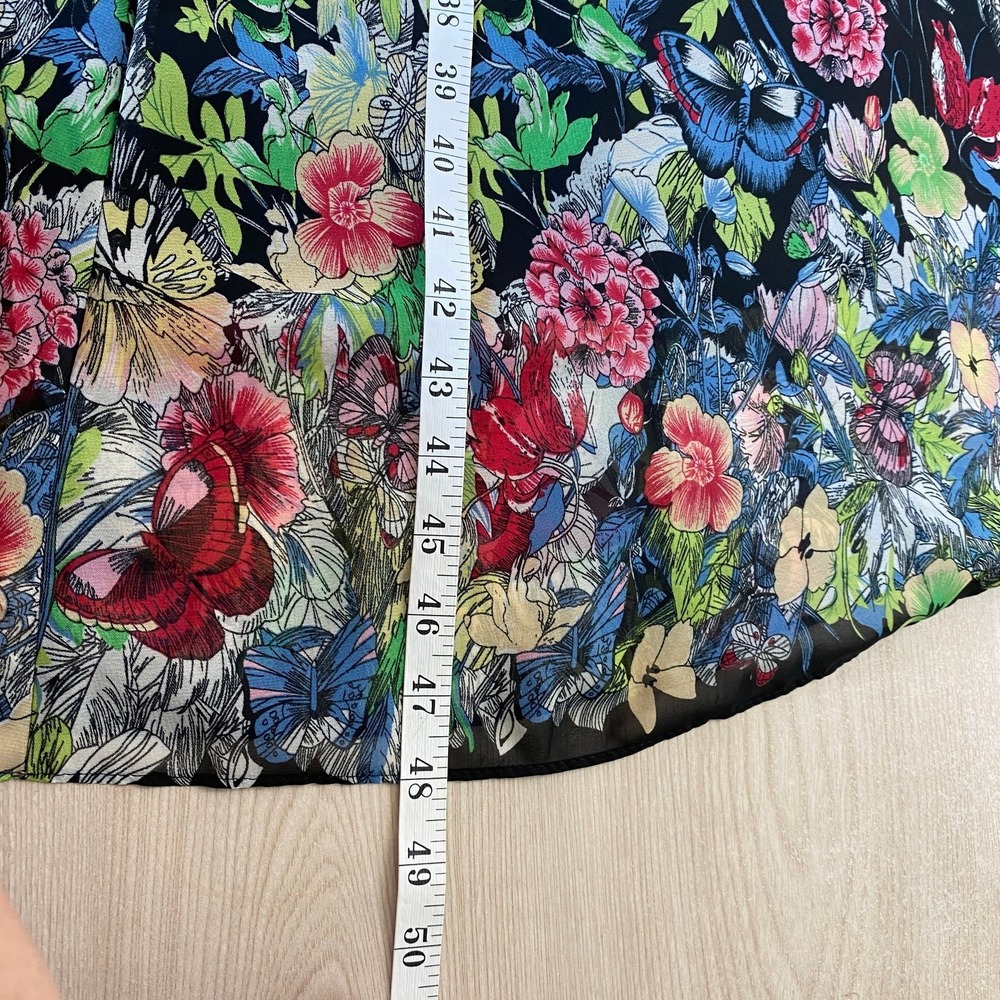 Floryday Whimsigoth Floral Butterfly Midi Dress Women XS Black Sheer Overlay - Picture 10 of 10